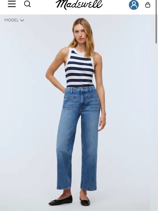 Madewell Jeans - The Emmett Wide Leg in Lakecourt Wash Patch Pocket - Picture 5 of 5